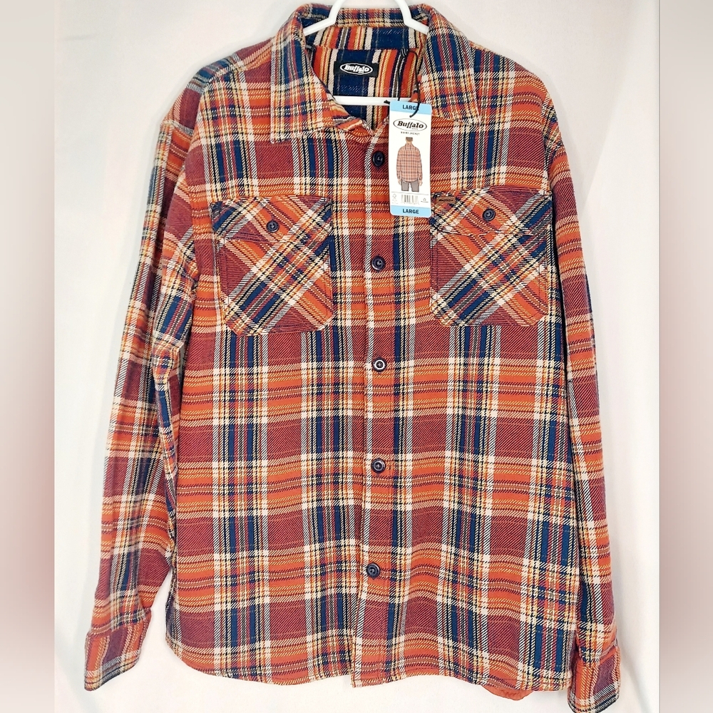 Buffalo Jeans Colorful Plaid 100% Cotten Men's Size Large Schacket NWT